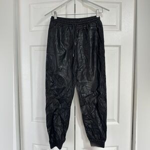 Black Leather Zara Jogger Pants